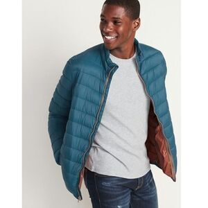 Old Navy Water Resistant Travel Quilted Jacket Blue Gorp Core Nylon Men's Size S